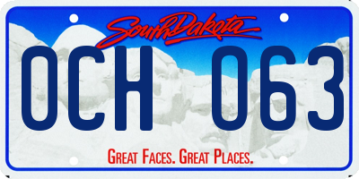 SD license plate 0CHO63