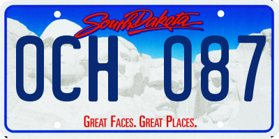 SD license plate 0CHO87