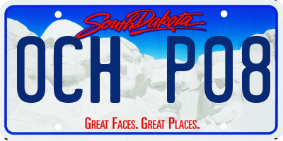 SD license plate 0CHP08