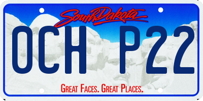 SD license plate 0CHP22
