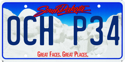 SD license plate 0CHP34