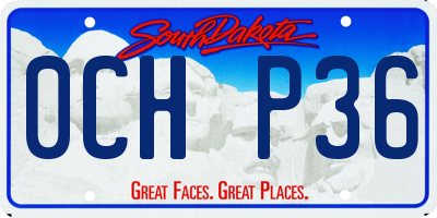 SD license plate 0CHP36