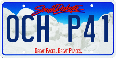SD license plate 0CHP41