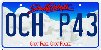 SD license plate 0CHP43