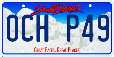 SD license plate 0CHP49