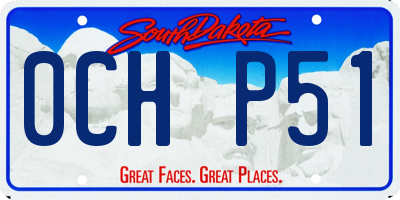 SD license plate 0CHP51