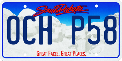 SD license plate 0CHP58
