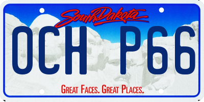 SD license plate 0CHP66