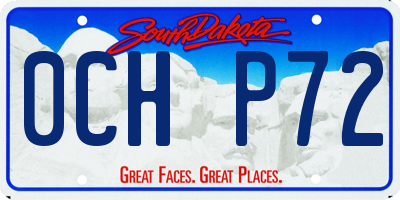 SD license plate 0CHP72