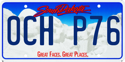 SD license plate 0CHP76