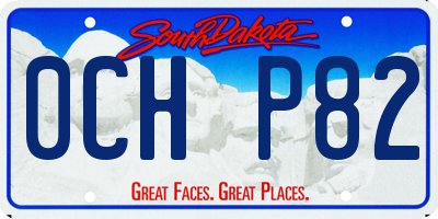 SD license plate 0CHP82