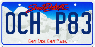 SD license plate 0CHP83