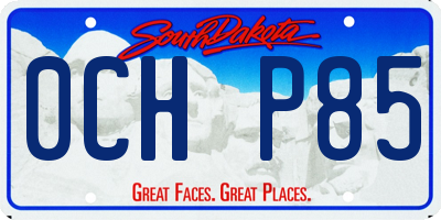 SD license plate 0CHP85