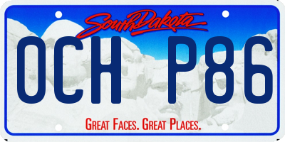 SD license plate 0CHP86