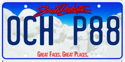 SD license plate 0CHP88