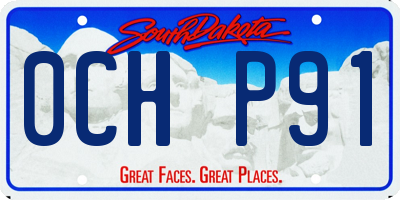 SD license plate 0CHP91