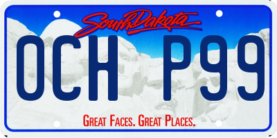 SD license plate 0CHP99