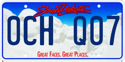 SD license plate 0CHQ07