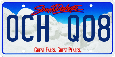 SD license plate 0CHQ08
