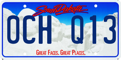 SD license plate 0CHQ13