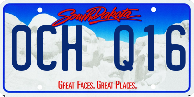 SD license plate 0CHQ16