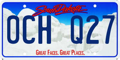 SD license plate 0CHQ27