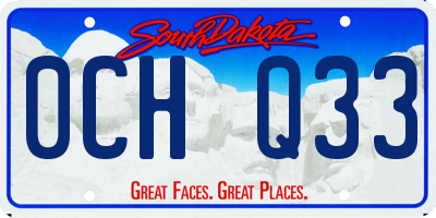 SD license plate 0CHQ33