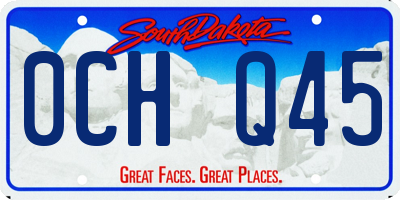 SD license plate 0CHQ45