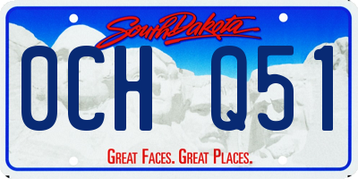 SD license plate 0CHQ51
