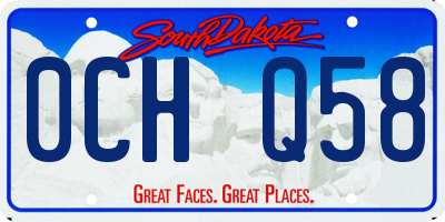 SD license plate 0CHQ58