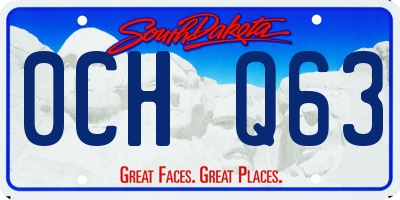 SD license plate 0CHQ63
