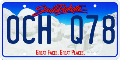 SD license plate 0CHQ78
