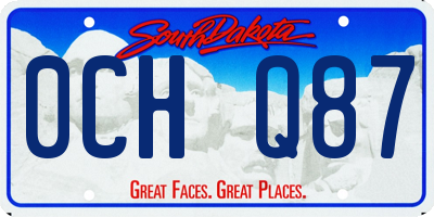 SD license plate 0CHQ87