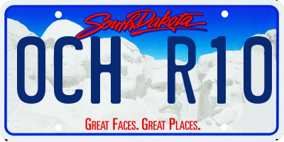 SD license plate 0CHR10