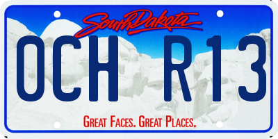 SD license plate 0CHR13