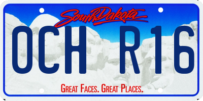 SD license plate 0CHR16