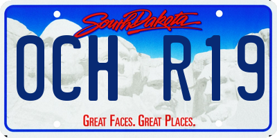 SD license plate 0CHR19