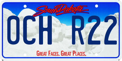 SD license plate 0CHR22