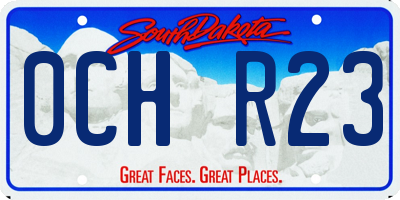 SD license plate 0CHR23