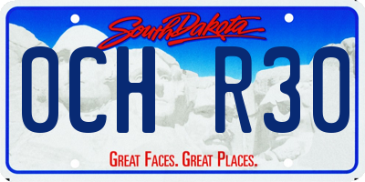 SD license plate 0CHR30