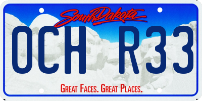 SD license plate 0CHR33