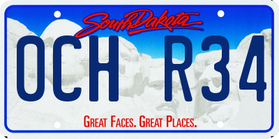 SD license plate 0CHR34