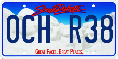 SD license plate 0CHR38