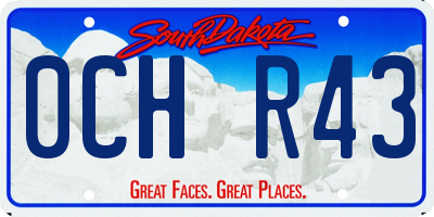 SD license plate 0CHR43