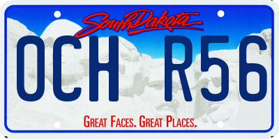SD license plate 0CHR56