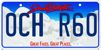 SD license plate 0CHR60