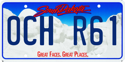 SD license plate 0CHR61