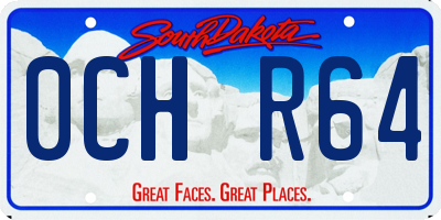 SD license plate 0CHR64