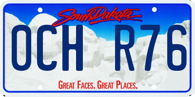 SD license plate 0CHR76