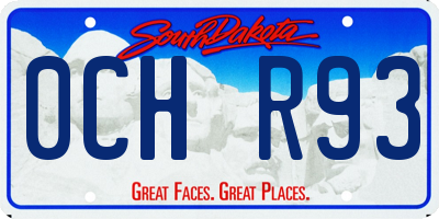 SD license plate 0CHR93